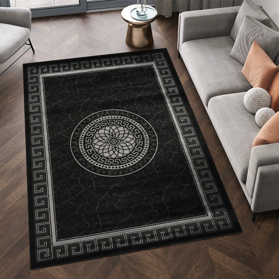 Fairmont Park Nia Abstract Area Rug Grey/Black Rectangle 200 x 290cm