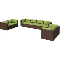 vidaXL, Gartenlounge, Geeste (6x Eckteil + 2x Mittelteil)