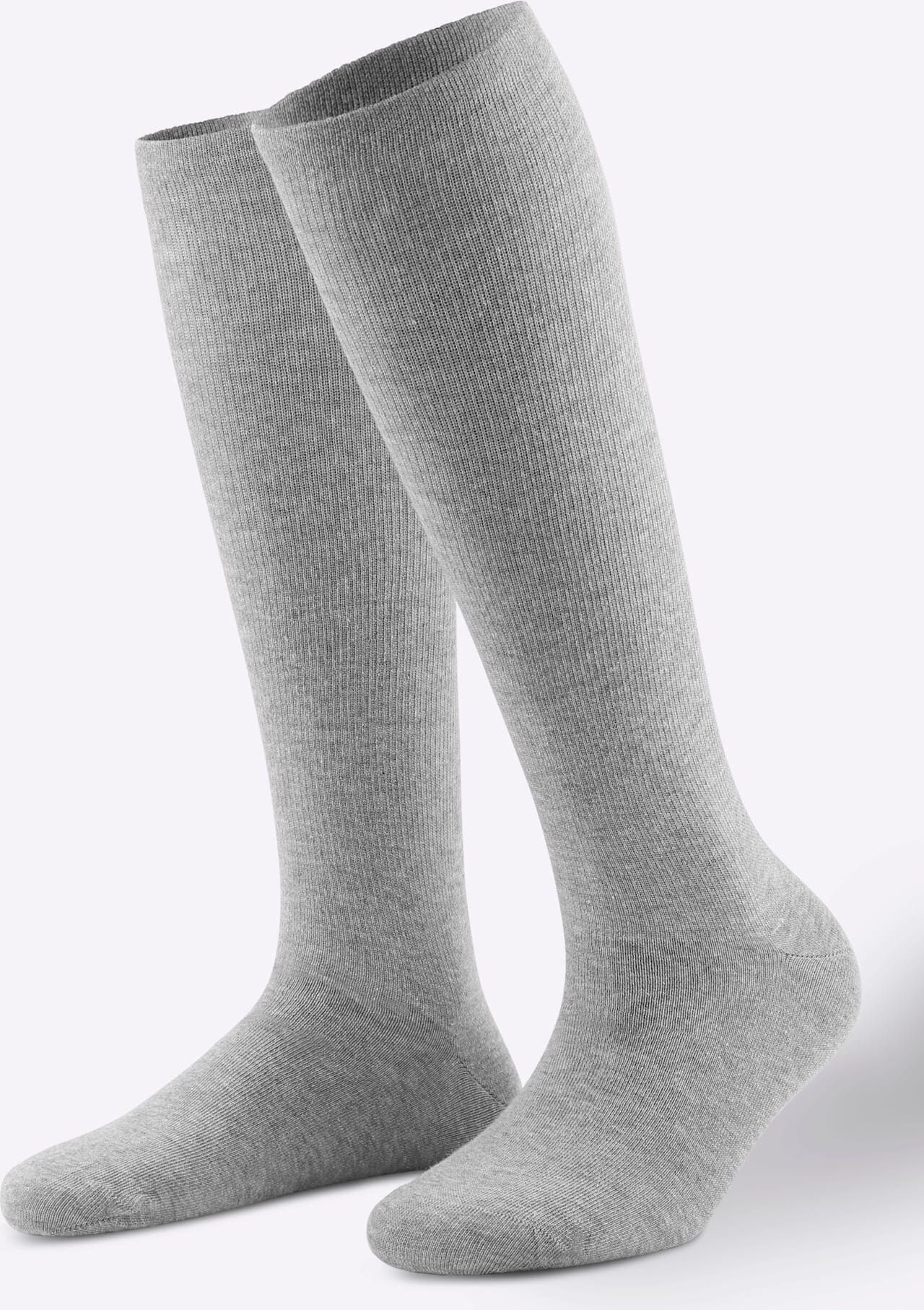 Kompressionsstrümpfe WÄSCHEPUR, Damen, Gr. 2/39, grau (grau, meliert), 60% Baumwolle, 28% Polyamid, 12% Elasthan, Socken Kompressionsstrümpfe grau, meliert 2/39