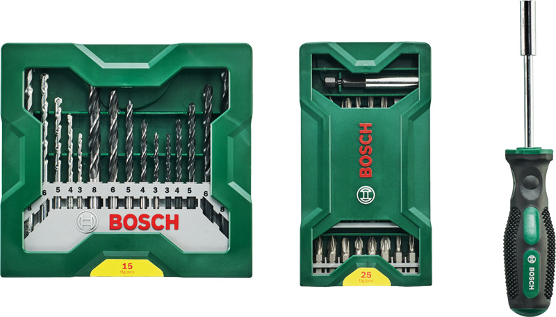 Bosch 25+15+1 Mini-X-Line Sets plus Griff 2607017655