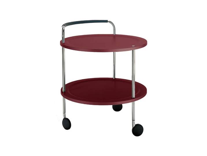 SMD Design Trolley Round basic Servierwagen Weinrot, Chromgestell