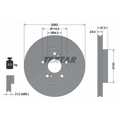 Textar Bremsscheibe [Hersteller-Nr. 92128400] für Honda
