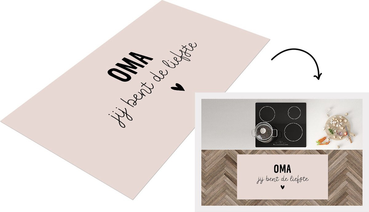 KitchenYeah Keukenloper Vinyl Oma jij bent de liefste B/D: 120 x 60 cm