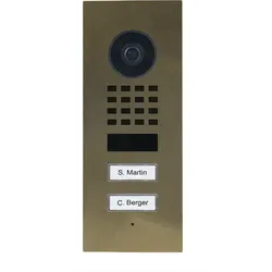 DoorBird D1102V Unterputz IP Video Türsprechanlage – Echtes Messing