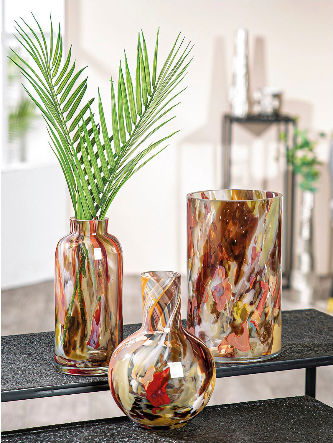 Tischvase GILDE "Vase Roslin Höhe ca. 21 cm", rot (braun, dunkelrot), H:21cm Ø:16cm, Glas, Vasen, Tischvase, Europäische Handarbeit, aus durchgefärbtem Glas braun, dunkelrot B/H/T: 21cm Ø 16cm