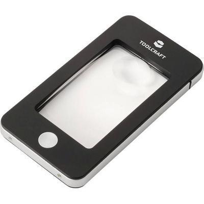 TOOLCRAFT TO-10283184 Handlupe mit LED-Beleuchtung Vergrößerungsfaktor: 2 x, 4 x Linsengröße: (Ø) 23 mm Schwarz