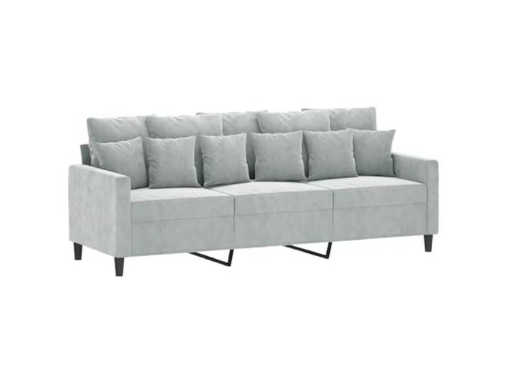 Todiikf 3-Sitzer Sofa Samt Hellgrau Couch mit Metallgestell 198 cm Eleganter Dreisitzer aus samtigem Stoff mit robuster Metallstruktur für Ihr Wohnzimmer oder Ihr modernes Gästezimmer.