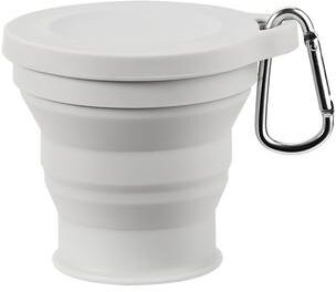 Uplifted Trends Collapsible Travel Cup With Lid Portable Silicone Folding Cup For Camping Coffee And Daily Travel grey