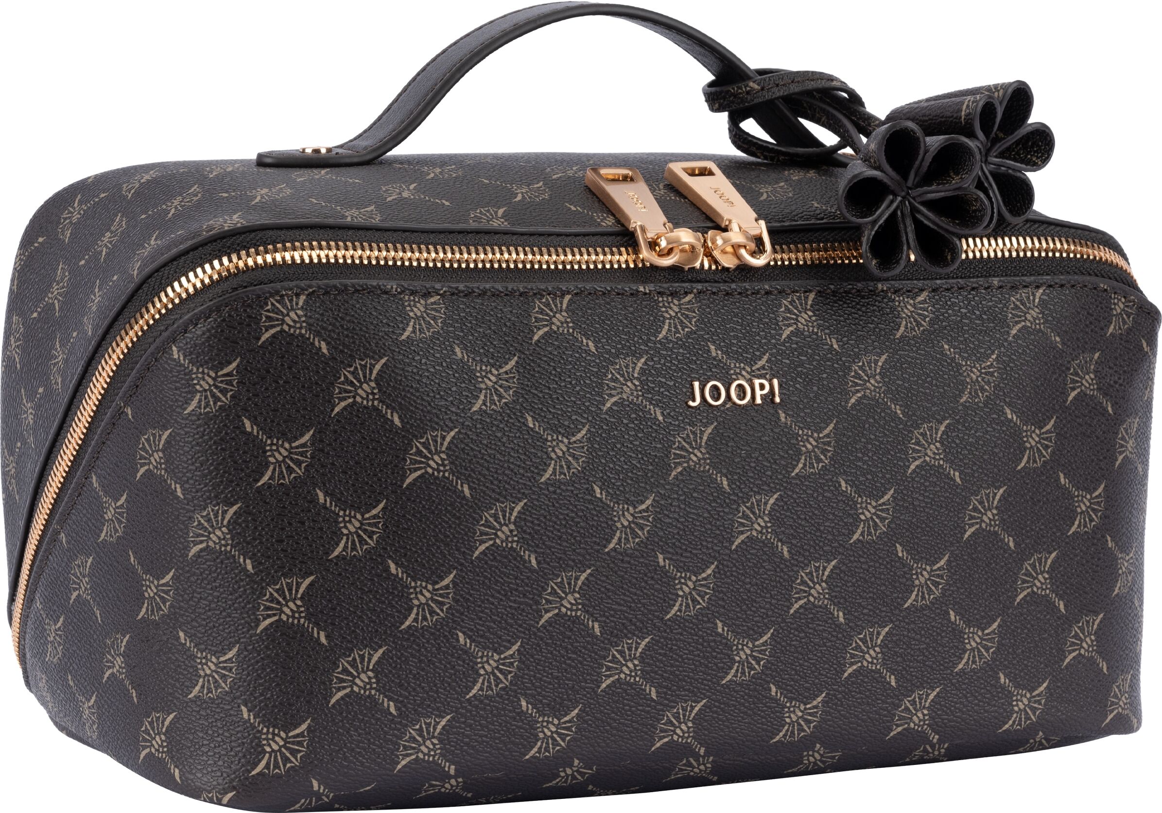 Joop! Kulturbeutel JOOP "cortina 1.0 zea washbag shz", Damen, Gr. B/H/T: 27cm x 12,5cm x 12,5cm, schwarz (seal braun), Kunstleder, Taschen Kulturbeutel, Damen Washbag, Kosmetiktasche mit Reissverschluss und extra Tragegriff seal braun B/H/T: 27cm x 12,5cm