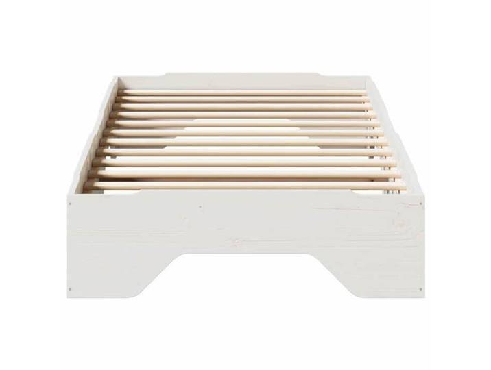 Cadre de lit sans matelas empilable blanc 90x190 cm bois massif_2 ans garantie_93063