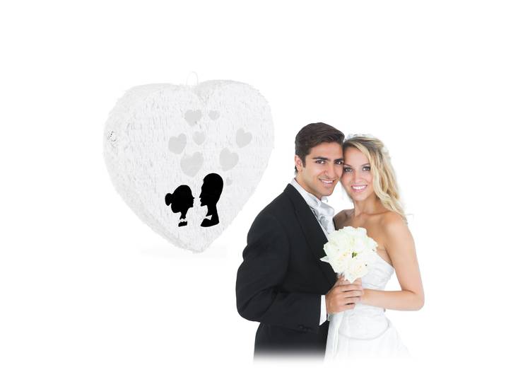 Pinata Hochzeit Weiss-Schwarz