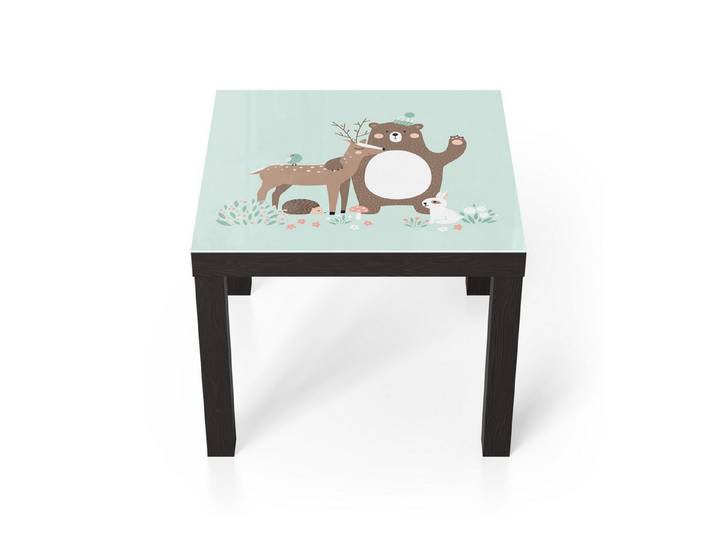 DEQORI Couchtisch 'Waldtierfreunde', Glas Beistelltisch Glastisch modern