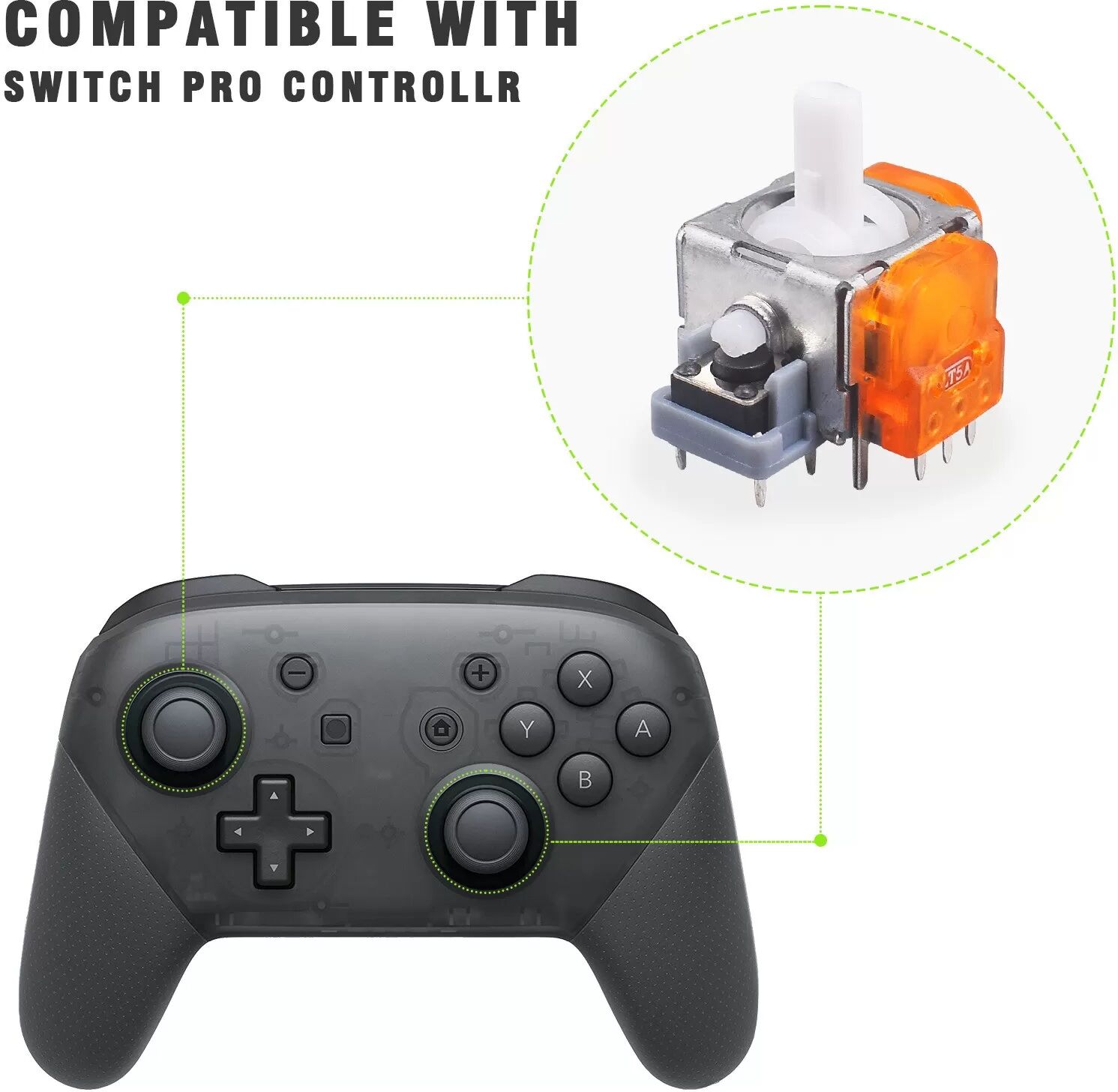 INF TMR Hall-Effekt Joystick für Switch Pro – Präzise Steuerung, 2-teilig