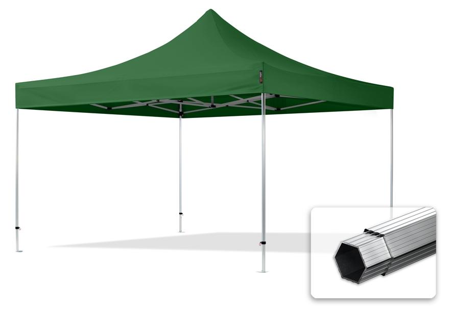TOOLPORT 4x4m Aluminium Faltpavillon, ohne Seitenteile, dunkelgrün