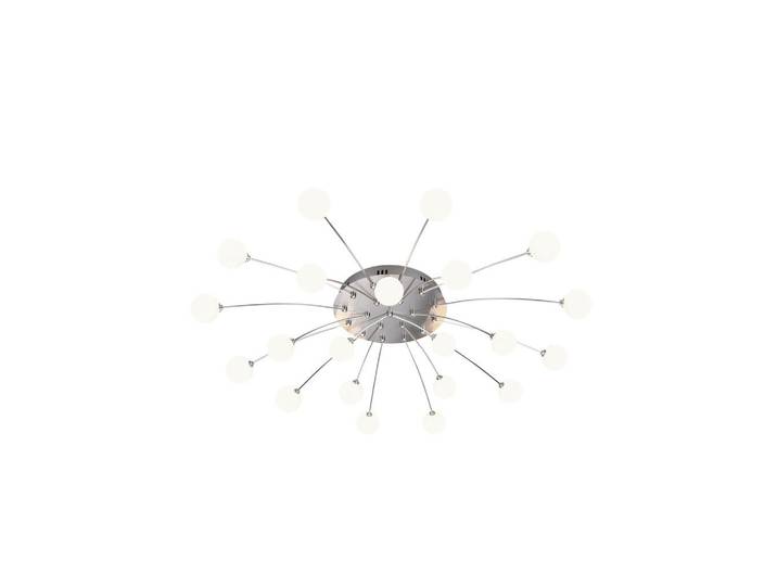 Led-Deckenleuchte Bullet, Weiß, Nickelfarben, Metall, Glas, 96.5 cm, Lampen & Leuchten, LED Beleuchtung, LED-Deckenleuchten