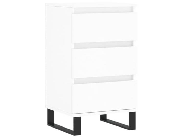 HGFDVCMR Sideboard Weiß 40x35x70 cm Holzwerkstoff Beistellschrank Kompakter Anstellschrank mit Eisenbeinen und Kippschutz für Wohnzimmer, Flur und Schlafzimmer