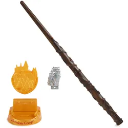 Spin Master - Wizarding World Harry Potter - Authentischer Hermine Granger Zauberstab aus Kunststoff mit Hogwarts-Halterung