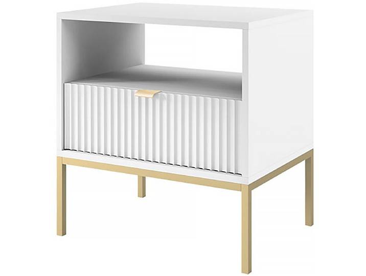 Table de chevet en bois Tunis - Blanche