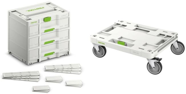 Set Festool Sortainer³ SYS3-SORT/3 M 337+Rollbrett SYS-RB