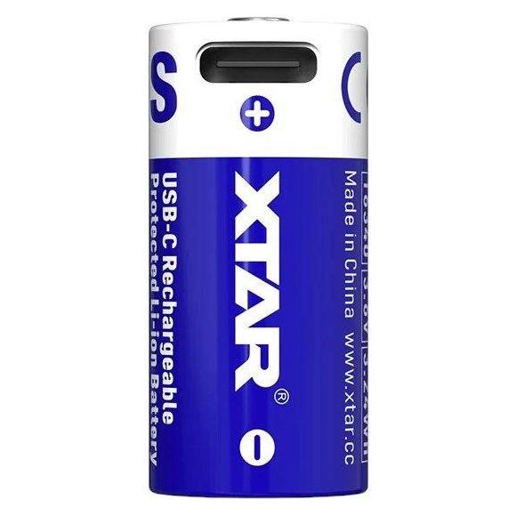 XTAR AKUMULATOR 16340/R-CR123 3 7V LI-ION 900MAH USB-C Z ZABEZPIECZENIEM 16340-900 (1 Stk., 16340, 900 mAh) (16340-900)