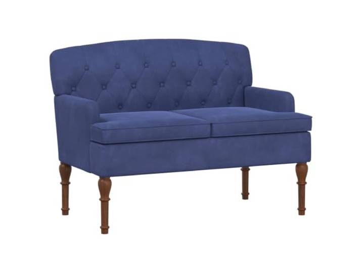 XHNIFBN Zweisitzer Sofa Samt Polizeiblau Loveseat 111x65x79 cm Couch Kompakter Polstersessel mit weicher Samtpolsterung und stabiler Holzkonstruktion für Wohnzimmer und Schlafzimmer.