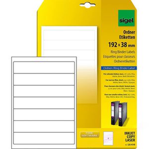 Sigel LA 410 Ordner-Etiketten 192 x 38mm weiß, 175 Stück