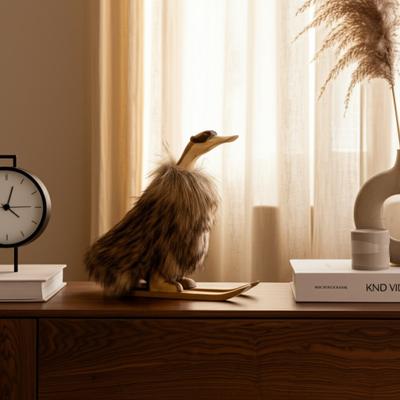 Sagebrook Home "Decorative Wooden Skiing Duck Figurine Sculpture - 11"", Ivory & Tan - 10.75"""