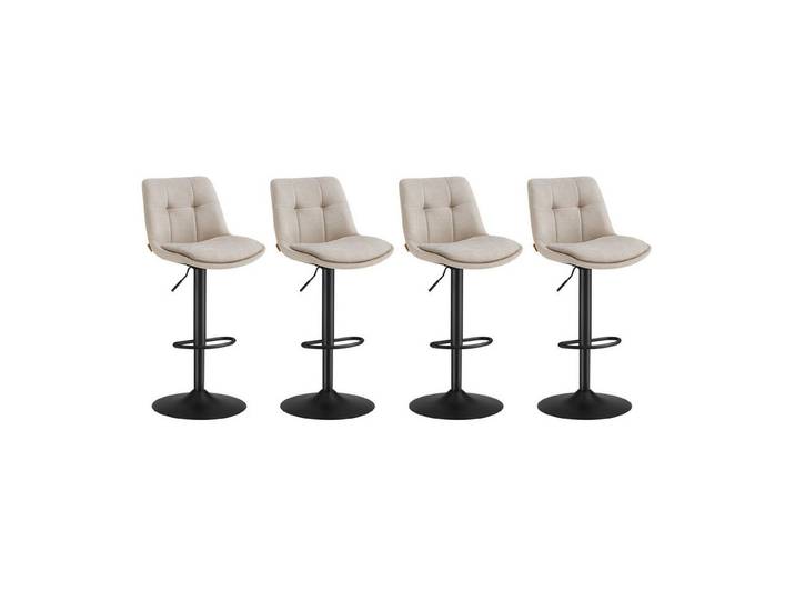 VASAGLE Barhocker Barstühle höhenverstellbar (Set, 4 St), höhenverstellbar, drehbar, Flanell