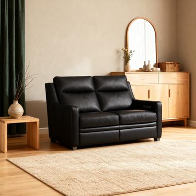 UR livingroom "Genuine Leather 56"" Triple-Motor Power Zero-Wall Reclining Loveseat with USB&USB-C Port"
