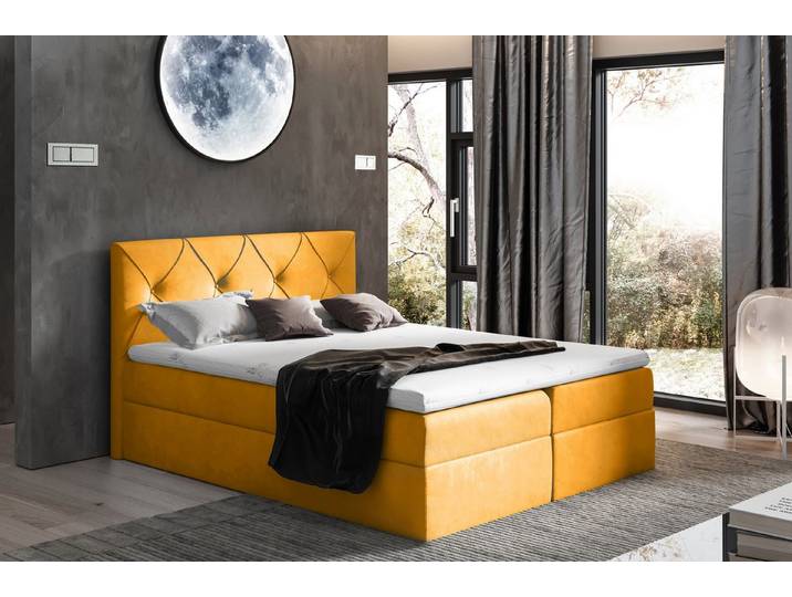 MF Design Boxspringbett Boxspringbett CRYSTAL mit Bettkasten und Federautomatik, Vorhanden