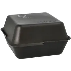 Papstar 36 Mehrweg-Menüboxen 15,6 x 15,6 cm, Einwegbehälter, Schwarz