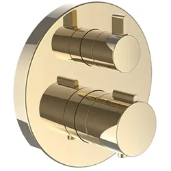 Laufen THERM thermostatischer 2-Griff Unterputz-Bademischer, 2 Mischwasserabgänge in gold glänzend