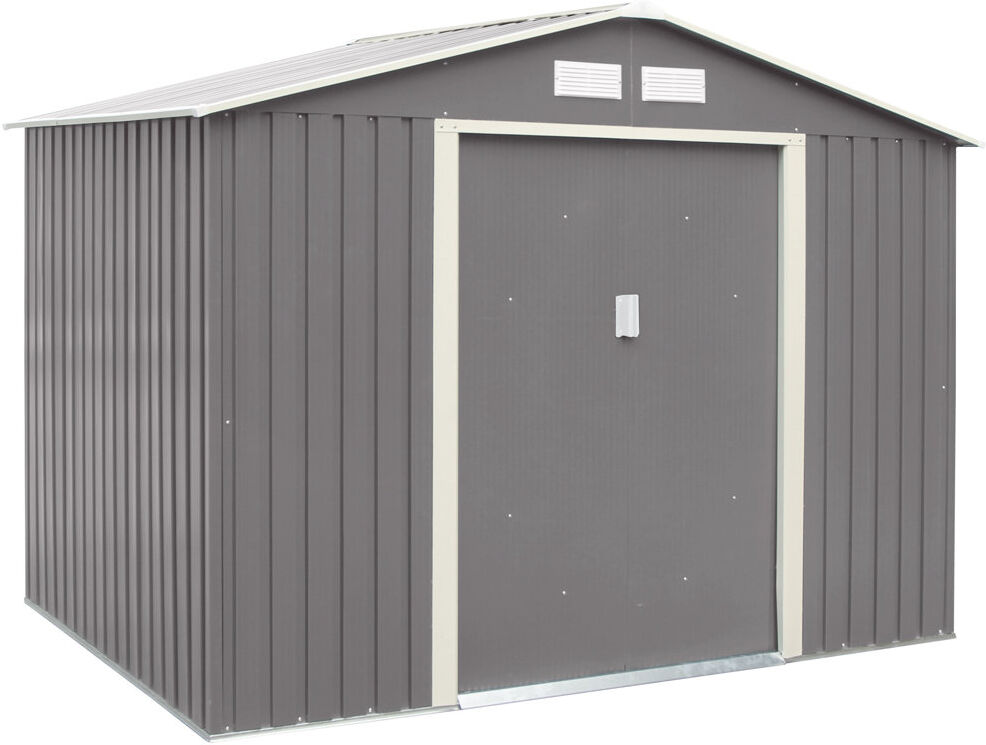 Rowlinson Trentvale 8x6 Metal Apex Shed Light Grey 261cm W X 181cm D X 198cm H