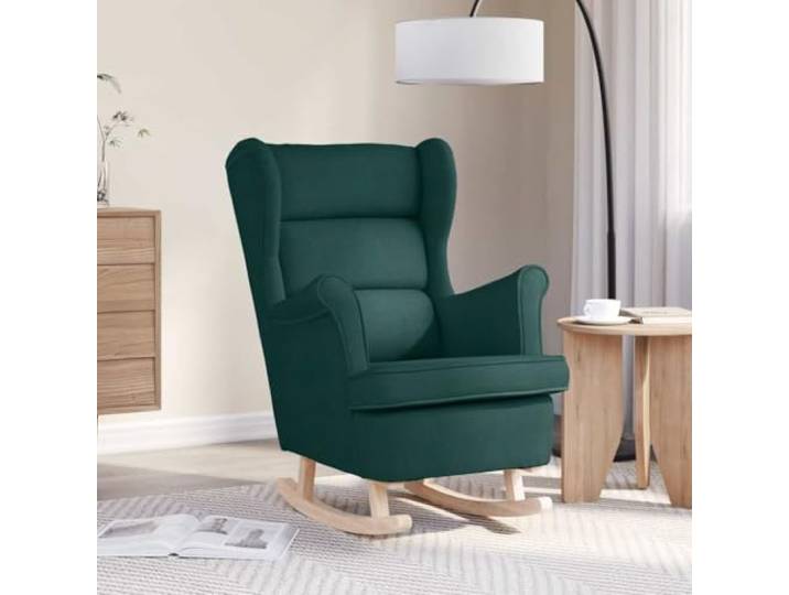 HEFZGDB Schaukelsessel Dunkelgrün 74x90x102 cm Stoff Polsterung Polyester Loungesessel mit sanfter Schaukelbewegung für Entspannung strapazierfähig langlebig komfortabel vielseitig