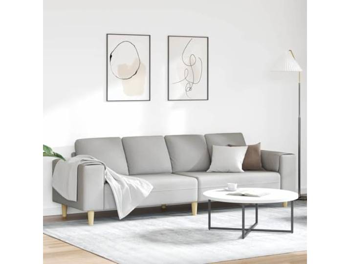 ZQQLVOO Polstersofa Wolkengrau 250 cm Polyester Schaumfüllung, Braune Beine, Ergonomische Armlehnen, Modernes Design