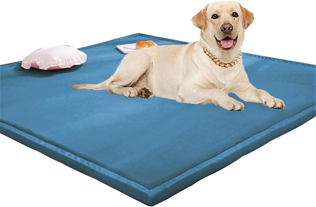 Blauw baby speelmat van ultra zacht koraalfluweel en polyester, 80 x 80 cm