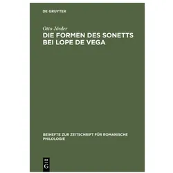 Jörder:Die Formen des Sonetts bei Lope, Fachbücher von Otto Jörder