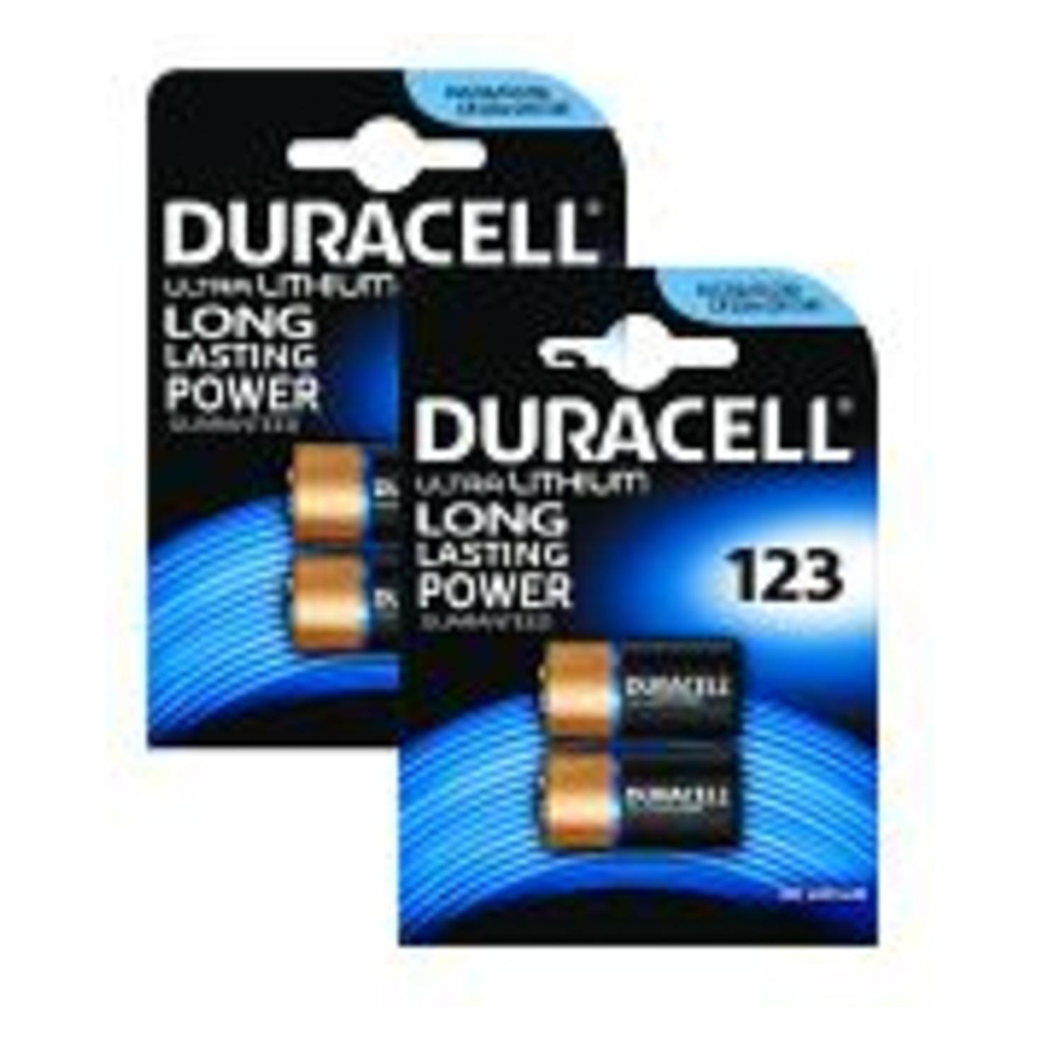 Duracell DL123/CR123A Lithium Battery - 4 Pack (4 Stk., CR123A, 1400 mAh) (BUN0088A)