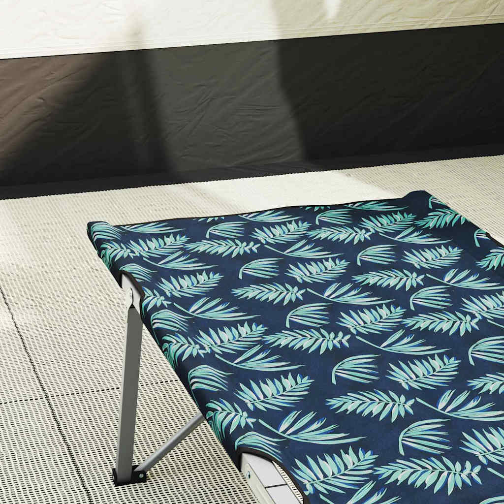 vidaXL Lit de camping pliant Feuille Foret 194 x 62,5 x 42,5 cm
