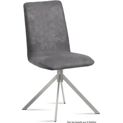 ESSZIMMERSTUHL (8er-Set) Dorice 47x92x60 Edelstahl/Grau