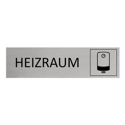 CombiCraft Aluminium Türschild Heizraum 165x45mm mit 3M-Tape