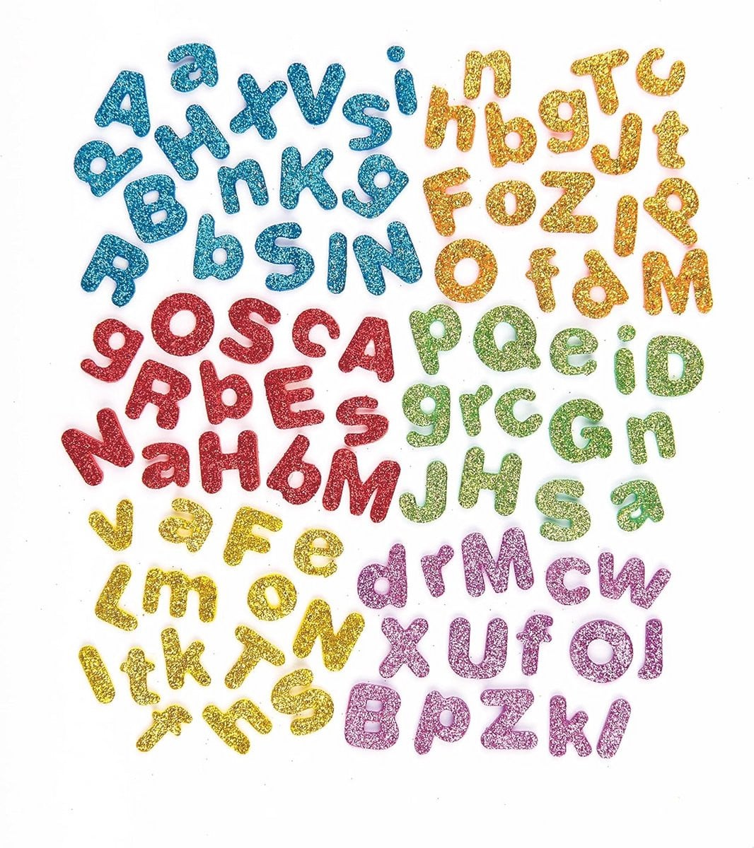 Zelfklevende Glitter Schuimletters voor Kinderknutselen - 850 Stuks