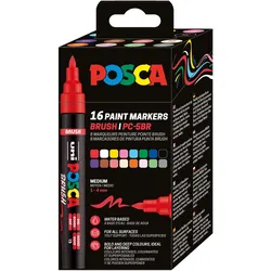 Posca, Malstifte, - Brush PC-5BR set, 16 pcs (401677) (16x)