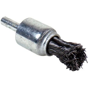 Nölle Drahtbürste 462120, Pinselbürste Ø 20mm, für Bohrmaschine, Rundschaft, mit gezopften Borsten aus Stahl