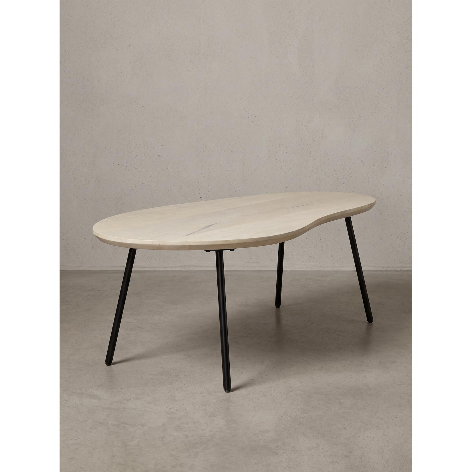 Sofatisch Mango Massivholz Weiß-Mango 122x63x36 cm - CALABRIA Kadima