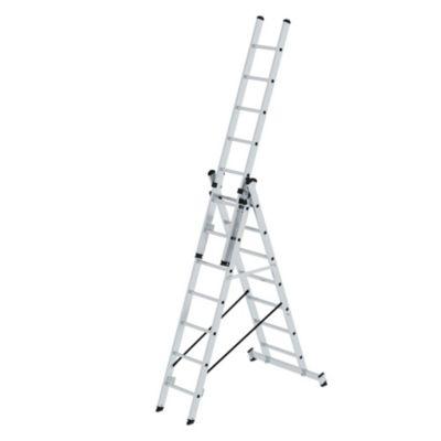 Munk Mehrzweckleiter, 3-teilig, nivello®-Traversen, stabil & langlebig, 3x7 Sprossen