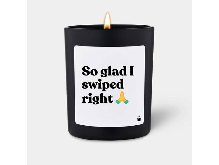 Duftkerze Schwarz Woody So glad I swiped right ?