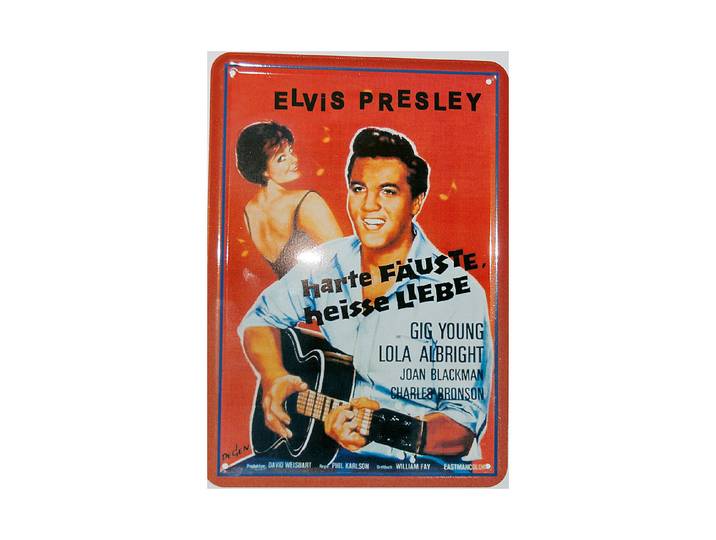 Münder Email Werbe-Blechschild Elvis Presley 15 × 10 cm