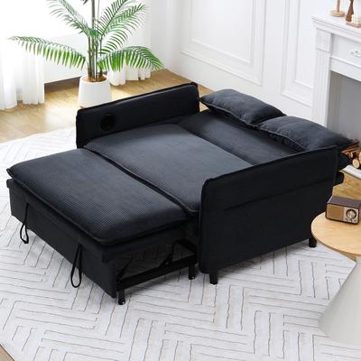 Kodotan sofa 65.74-Inch Letter Striped Fabric Multi-Functional Sofa Bed,Suitable For Bedrooms And Living Rooms