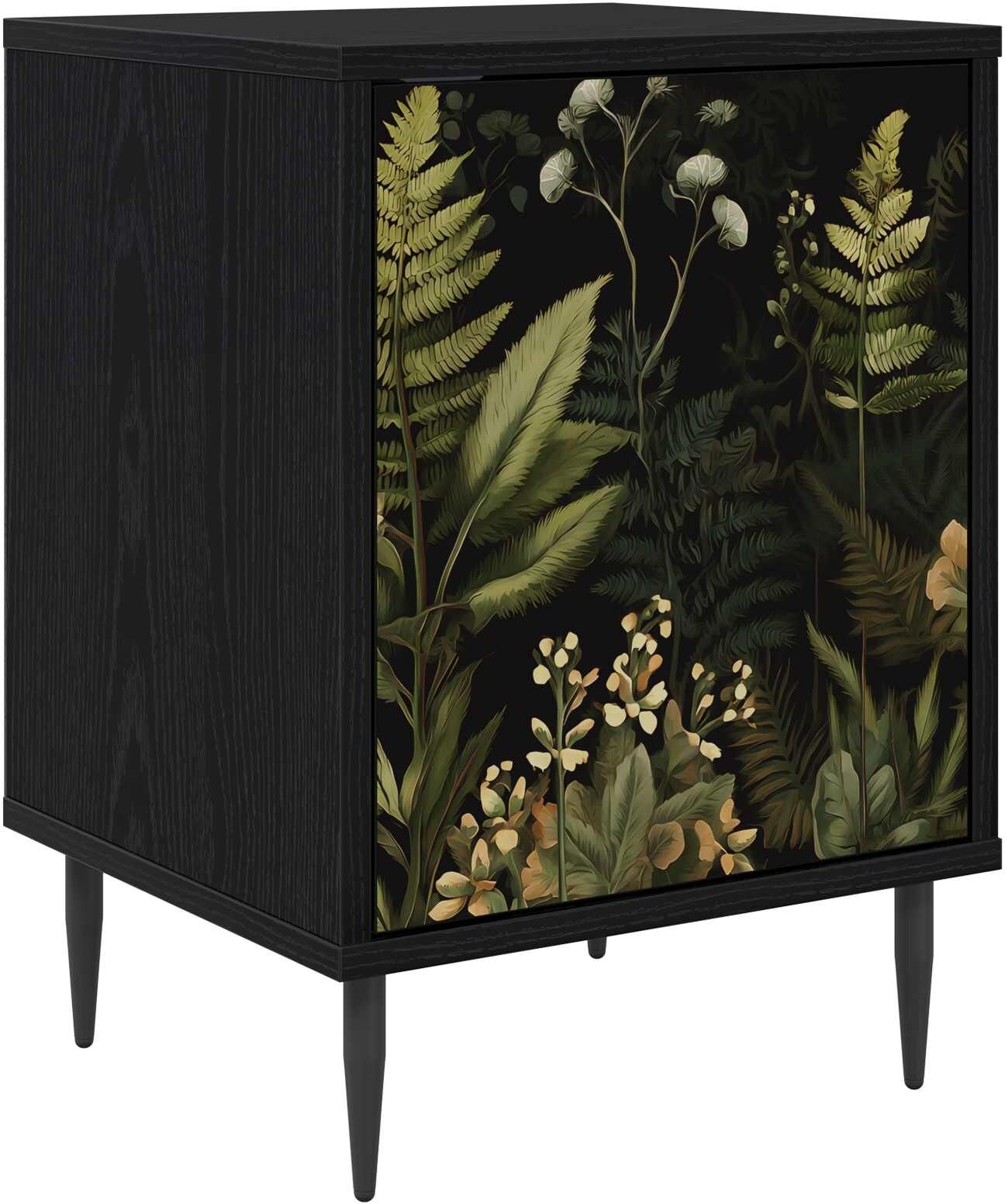 vidaXL Table de chevet RHENEN Chêne noir 36 x 33 x 51 cm